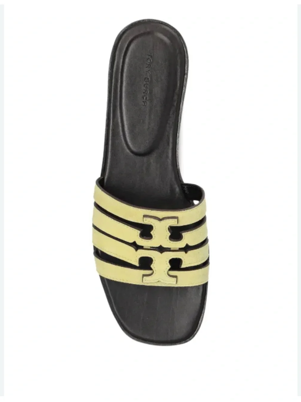 Tory Burch Pale Yellow Leather Slide Mules New With Original Box And Dust Bag